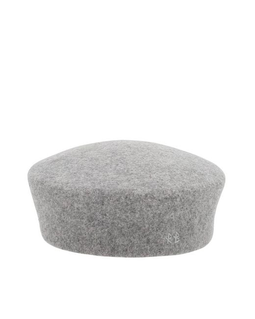 Ruslan Baginskiy Gray Solid Pillbox Hat