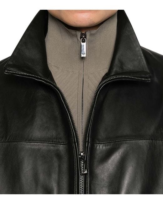Emporio Armani Black Solid Regular Jacket for men