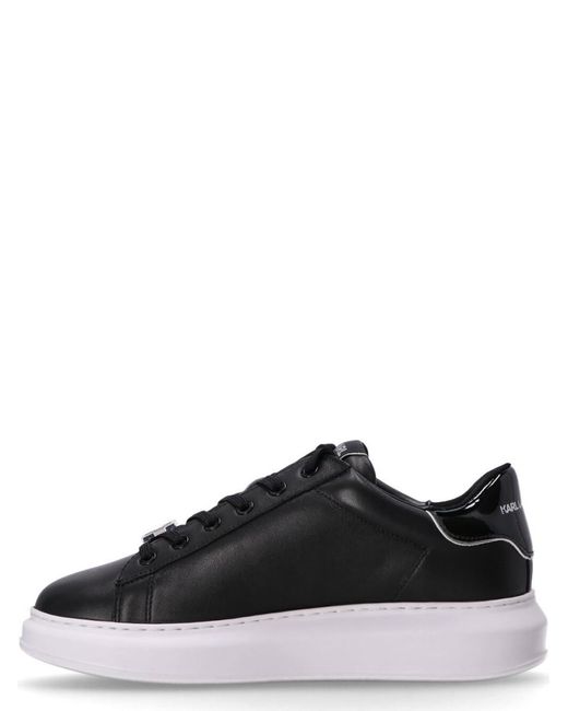 Karl Lagerfeld Black Logo Leather Sneakers for men