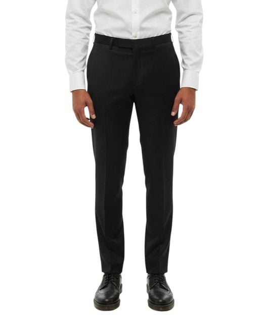 Corneliani Black Flat Front Pants for men