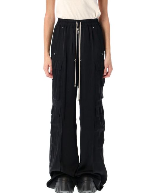 Rick Owens Blue Low Crotch Cargo Pants