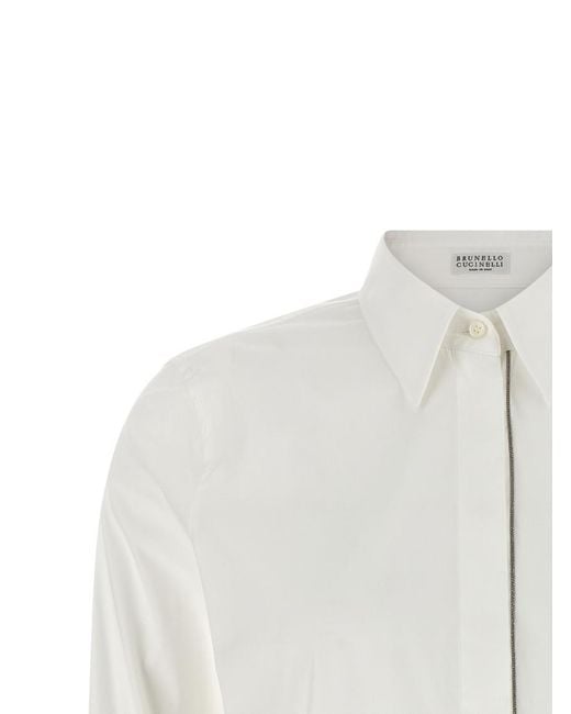 Brunello Cucinelli White Regular Solid Shirt