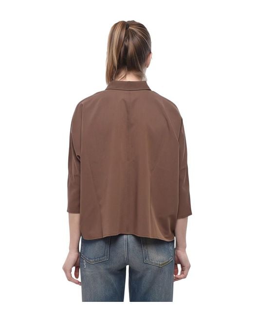 Cruna Brown Loose Solid Shirt