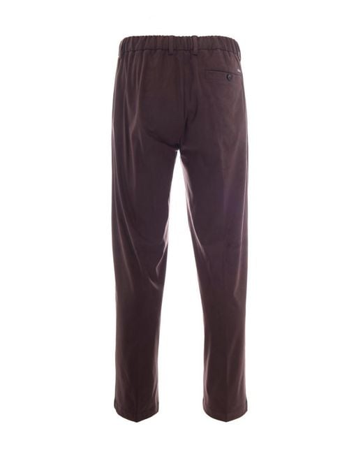 Herno Purple Dark Pinces Drawstring Formal Pants for men