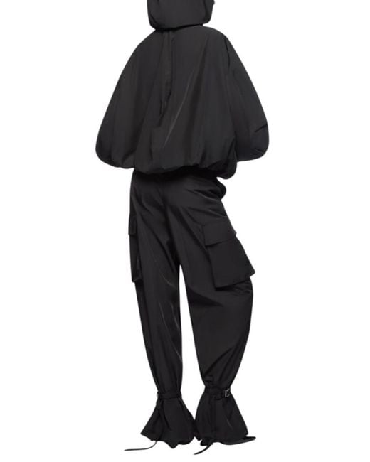 The Attico Black Solid Hood Jacket