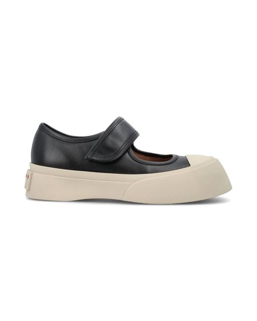 Marni Black Velcro Maryjane Platform Sneakers