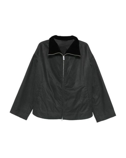 Totême Black Solid Zipped Jacket