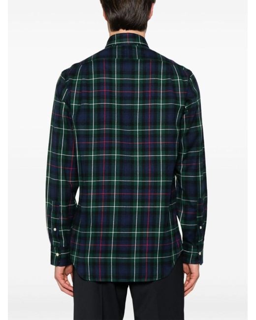 Polo Ralph Lauren Blue Plaid Flannel Shirt for men