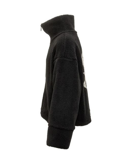 Barrow Black Solid Mock Collar Jacket for men