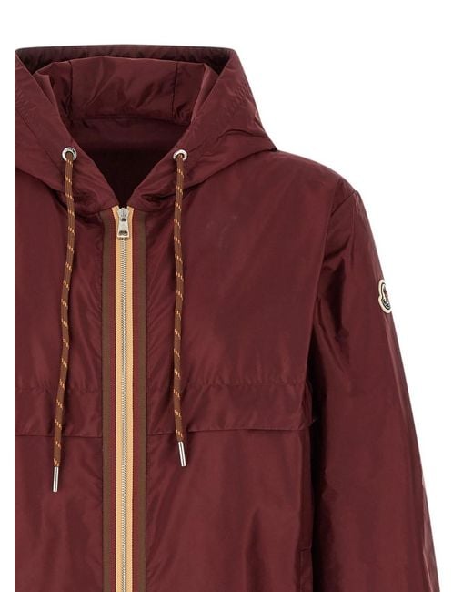 Moncler Red Solid Hood Jacket for men