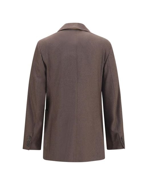 Max Mara Brown Solid Notched Lapel Blazer