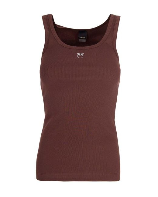 Pinko Purple Solid Round Neck Top