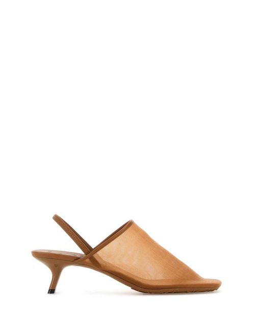 Loewe Brown Mesh Petal Pumps
