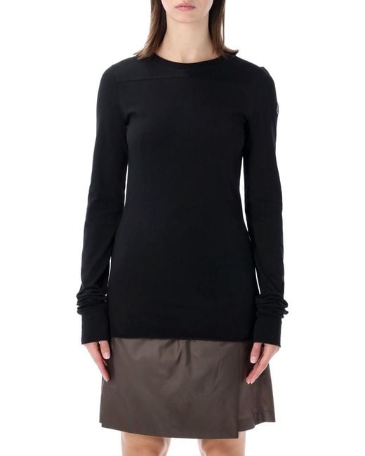 Moncler Black Solid Round Neck T-Shirt
