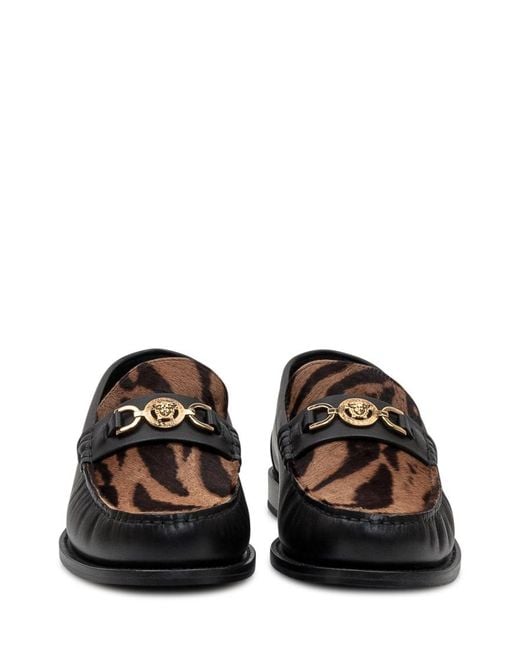 Versace Black Printed Loafers for men