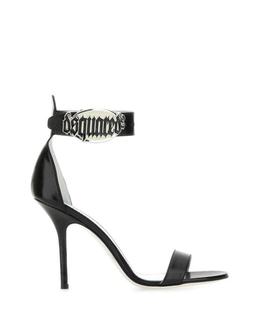 DSquared² Black Dsquared Leather Sandals