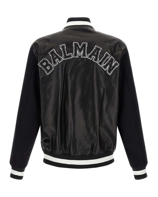 Balmain Black Logo Bomber Jackets for men