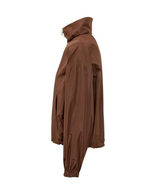 Herno Brown Solid Turtle Neck Jacket