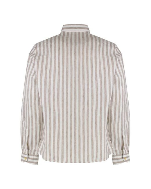 Sonrisa White Regular Stripes Shirt for men