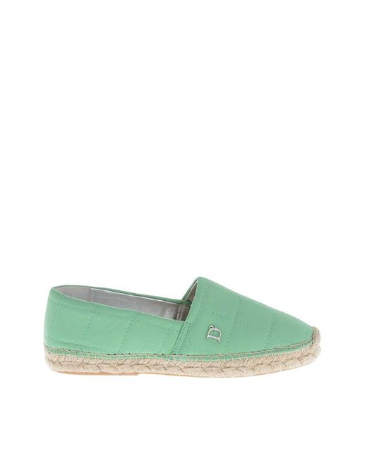 DSquared² Green Leather Espadrilles