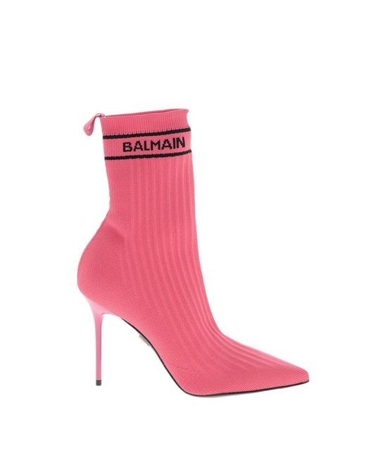 Balmain Pink Logo Boots