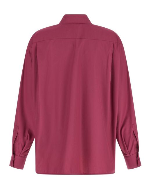 Max Mara Red Oversized Solid Shirt