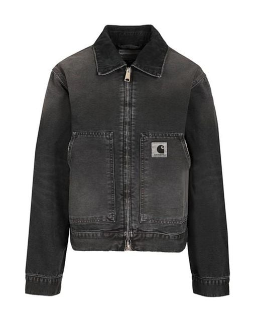 Carhartt Black Solid Shirt Collar Jacket