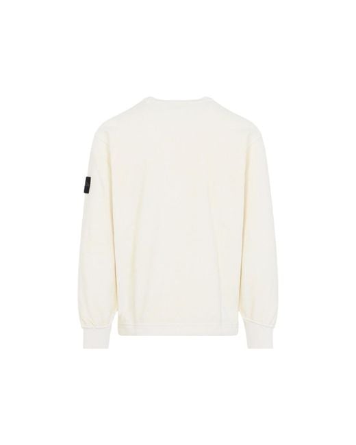 Stone Island White Solid Sweatshirt for men
