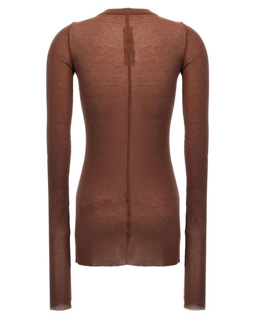 Rick Owens Brown Rib Ls T T-Shirt