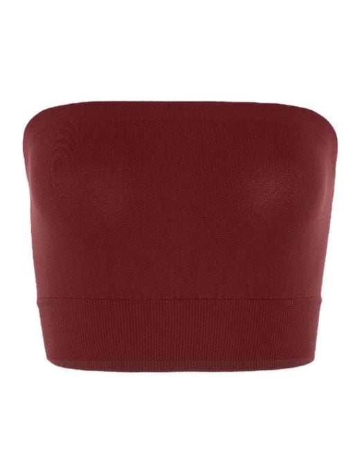 Wolford Red Solid Strapless Top