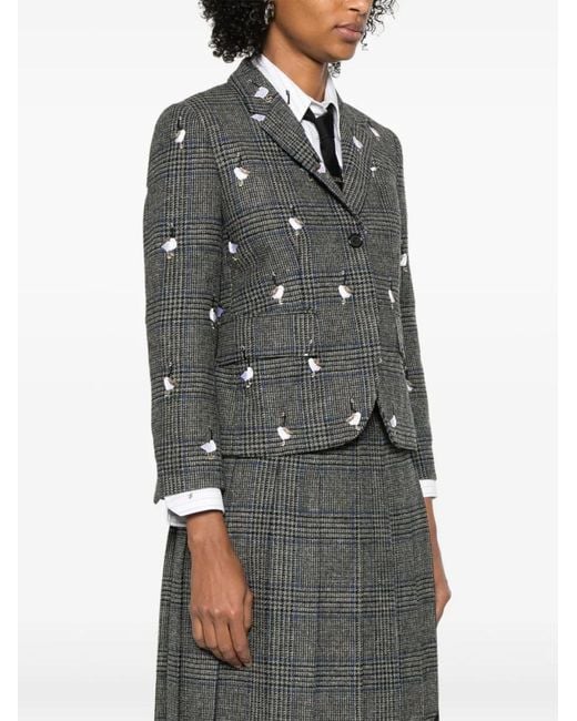 Thom Browne Gray Front Button Blazer