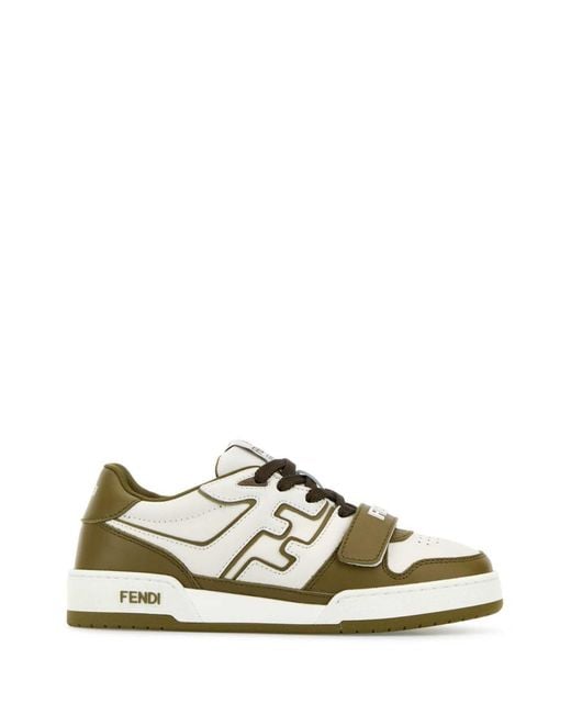 Fendi White Match Leather Sneakers