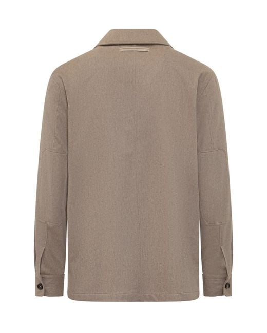 Zegna Gray Regular Solid Shirt for men