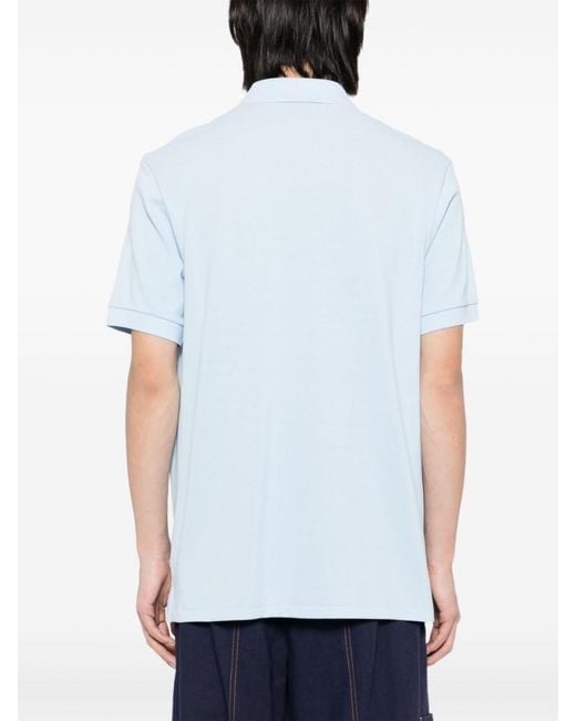 Paul Smith Blue Solid Shirt Collar Polo for men