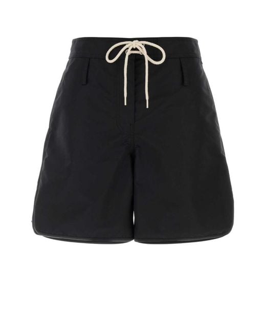 Prada Black Solid Shorts