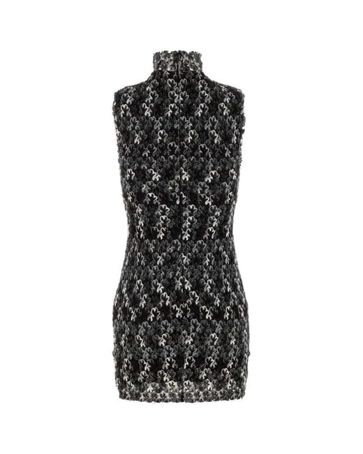 Missoni Black Floral Scalloped Mini Dress