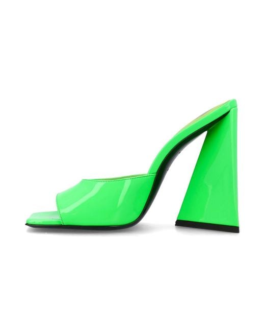 The Attico Green Solid Mules