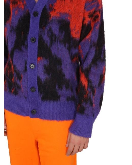 MSGM Blue V Neck Cardigans for men