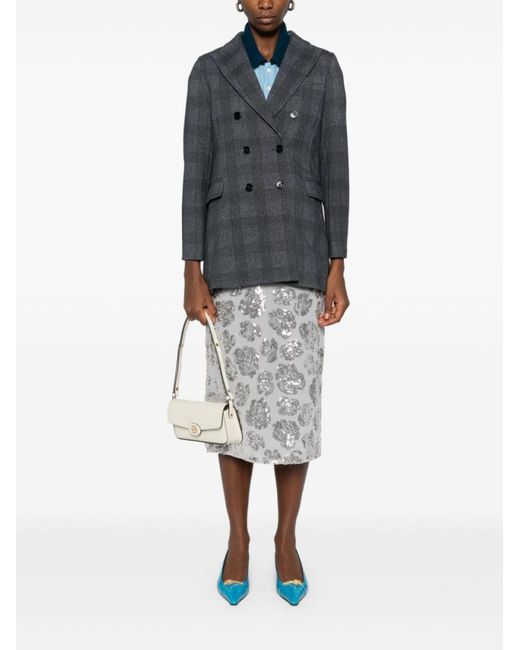 Circolo 1901 Gray Checked Blazer