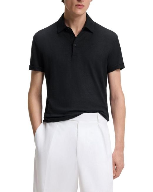 Boss Black Solid Shirt Collar Polo for men