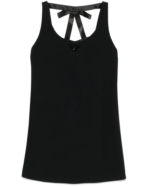 Prada Black Triangle-Logo Mini Dress