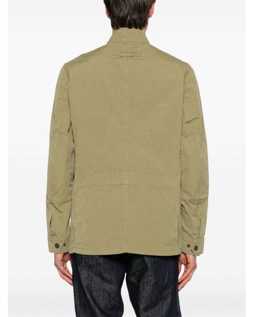Barbour Green Cotton Jacket With Multiple Cargo Pockets for men