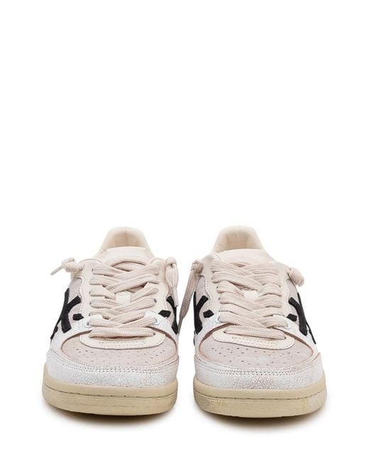 Premiata White Studded Sneakers