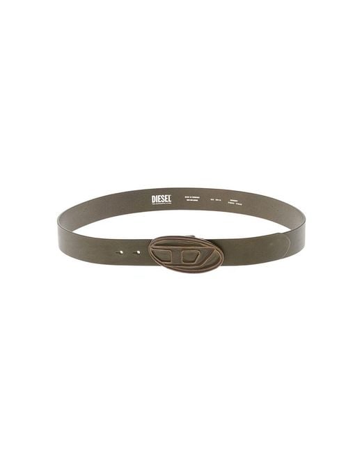 DIESEL Brown Solid Logo Belt for men