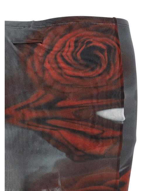 Jean Paul Gaultier Purple The Blurry Roses Skort