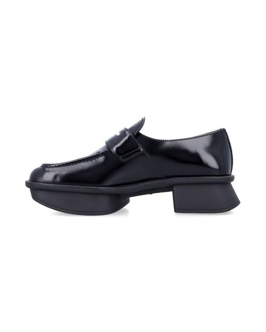 Prada Blue Equal Brushed Leather Loafers
