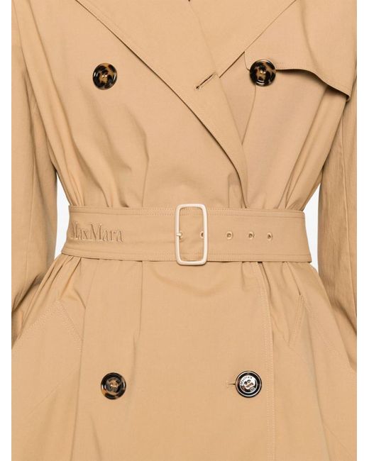 【関税＆送料込み】Max Mara 'Landa' Raincoat Max Mara Landa Trench Coat in Natural | Lyst