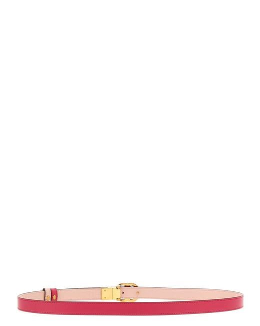 Gucci Pink Solid Reversible Belt