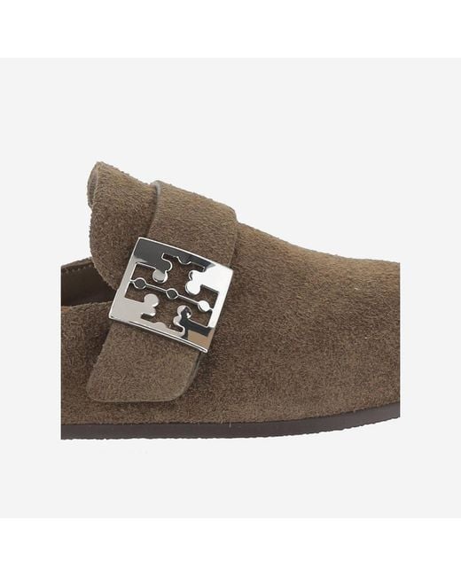 Tory Burch Brown Suede Mules With Ankle Strap