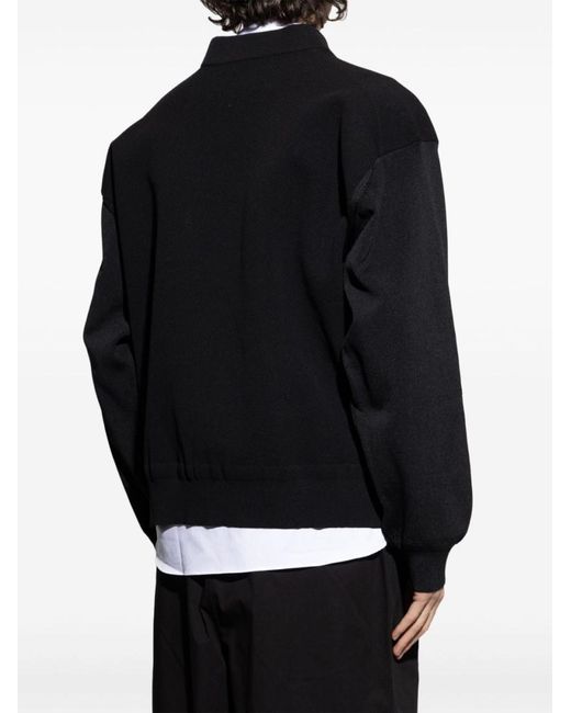 Comme des Garçons Black Bomber Jacket With Logo Patch for men